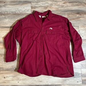 Vintage L.L. Bean Red Casual Button Down Shirt Relaxed Fit